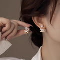 Faux Pearl Horse Drop Earrings With Silver Pin, Enamel Pony Animal Zodiac Light Luxury Style view 2