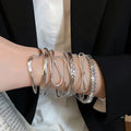 Light Luxury Smooth Round Open Metal Bangle Jewelry Set For Women view 1