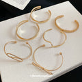 Light Luxury Smooth Round Open Metal Bangle Jewelry Set For Women view 4