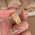 Elegant Vintage Gold Wheat Ear Copper Ring For Women, Light Luxury Unique Index Finger Jewelry view 1