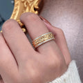 Elegant Vintage Gold Wheat Ear Copper Ring For Women, Light Luxury Unique Index Finger Jewelry view 2