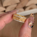Elegant Vintage Gold Wheat Ear Copper Ring For Women, Light Luxury Unique Index Finger Jewelry view 5