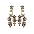 Alloy Rhinestone Flower Tassel Drop Earrings, Vintage European Style Luxury Stud Earrings view 5