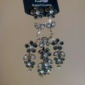Alloy Rhinestone Flower Tassel Drop Earrings, Vintage European Style Luxury Stud Earrings view 2
