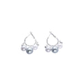 French Vintage Silver Alloy Hoop Tassel Grey Pearl Drop Elegant Sweet Contrast Fashion Women's Earrings view 5