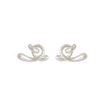Minimalist Metal Cross Twist Triangle Stud Earrings Modern Geometric Light Luxury Ear Jewelry view 5