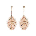Silver Needle Rhinestone Crystal Leaf Stud Earrings Luxury Designer Style view 5