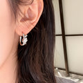 Gold Plated Copper Zircon Knot Round Huggie Earrings Light Luxury Geometric Jewelry view 4