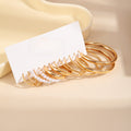 C Shaped Geometric Faux Pearl Earrings Set For Women, Gold Silver Niche Design Hoop Earrings view 3