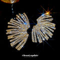 Alloy Rhinestone Fan Shape Stud Earrings Irregular Geometric Statement Jewelry For Women view 4