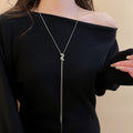 Adjustable Long Copper Spiral Letter Sweater Necklace For Women Light Luxury Casual Pendant view 3