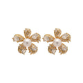 Elegant Flower Zircon Faux Pearl Stud Earrings For Women Light Luxury Daily Jewelry view 5