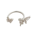 Korean Style Copper Zircon Butterfly Open Ring Light Luxury Elegant Adjustable Index Jewelry view 5