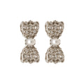 Light Luxury Faux Pearl Zircon Bow Stud Earrings For Women Elegant Silver Needle Jewelry view 5