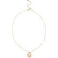 18K Gold Plated Copper Circle Zircon Necklace Light Luxury Geometric Collarbone Chain view 5