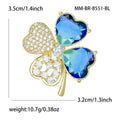 Alloy Mother Of Pearl Four Leaf Clover Brooch For Suit Decoration view 3
