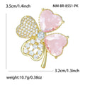Alloy Mother Of Pearl Four Leaf Clover Brooch For Suit Decoration view 5
