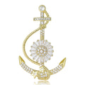 Alloy Rhinestone Anchor Brooch For Men's And Women's Suit Decoration view 2