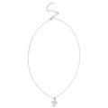 Stainless Steel Zircon Pearl Triangle Pendant Necklace, Minimalist Light Luxury Clavicle Chain view 5