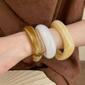 Acrylic Oval Open Cuff Bangle For Women, Bold Minimalist Statement Jewelry view 3