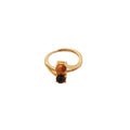 Gold Plated Zircon Tiger Eye Open Ring For Women – Gold view 5