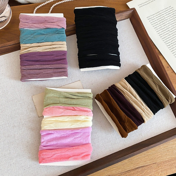 Fabric High Elastic Ponytail Hair Rope Jewelry Set Casual Minimalist Round Hair Tie Accessories