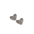 Real Gold Plated Copper Heart Zircon Stud Earrings With Silver Posts For Elegant Women view 5