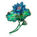 Alloy Enamel Pearl Lotus Brooch For Coats And Suits view 1