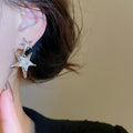 Copper Zircon Star Pendant Earrings Minimalist Light Luxury Fashion Stud Earrings view 4