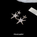 Copper Zircon Star Pendant Earrings Minimalist Light Luxury Fashion Stud Earrings view 3