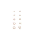 Faux Pearl Round Stud Earrings Jewelry Set With Silver Posts Minimalist Commuter Style view 5