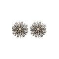 Alloy Steel Pin Rhinestone Flower Stud Earrings For Women Luxury European American Style view 5