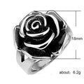 Black Silver Two Tone Large Rose Flower Statement Ring view 5