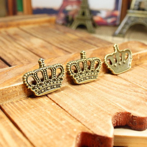Ornate Crown Pendant Charm With Openwork Points In Multiple Metal Finishes