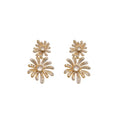 Light Luxury Floral Faux Pearl Zircon Stud Earrings With Enamel Flower Design For Women view 5