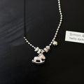 Light Luxury Copper Zircon Horse Pendant Necklace Minimalist Collarbone Jewelry For Women view 4