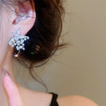 Korean Style Copper Star Zircon Stud Earrings With Silver Pins, Minimalist Light Luxury Jewelry view 3