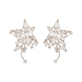 Korean Style Copper Star Zircon Stud Earrings With Silver Pins, Minimalist Light Luxury Jewelry view 5