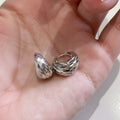 Minimalist Metal Striped U-Shaped Ear Cuff Earrings, Geometric Round Daily Wear Jewelry view 3