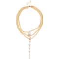 Old Money Style Multi Layer Faux Pearl Necklace Round Geometric Light Luxury Collarbone Choker view 5