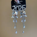Copper Rhinestone 2026 Number Tassel Drop Earrings Light Luxury Statement Style view 2