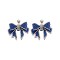 Alloy Silver Needle Rhinestone Bow Tassel Drop Earrings French Vintage Luxury Style view 5