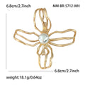Alloy Rhinestone Hollow Camellia Brooch For Coat And Suit Decoration view 5