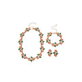 Vintage Style Rhinestone Resin Oval Necklace Bracelet Earrings Jewelry Set Elegant Light Luxury view 5
