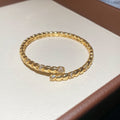 Light Luxury Copper Bangle With Sparkling Colorful Zircon Round Clasp For Women view 4