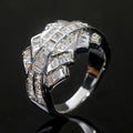Irregular Futuristic Luxury Ring For Women, Wax Set Geometric Zircon Statement Jewelry view 2