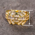 Irregular Futuristic Luxury Ring For Women, Wax Set Geometric Zircon Statement Jewelry view 4