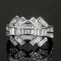 Irregular Futuristic Luxury Ring For Women, Wax Set Geometric Zircon Statement Jewelry view 3