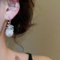 Light Luxury C-Shaped Faux Pearl Zircon Stud Earrings With Silver Posts For Women view 3