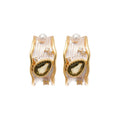 Geometric C Shape Faux Pearl Zircon Stud Earrings For Women Fashion OL Everyday Jewelry view 5